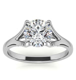 Split Shank Moissanite Round Cut Solitaire Ring