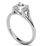 Split Shank Moissanite Round Cut Solitaire Ring