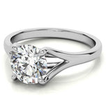 Split Shank Moissanite Round Cut Solitaire Ring