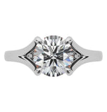 Split Shank Moissanite Round Cut Solitaire Ring