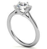 Round Cut Moissanite Solitaire Engagement Ring