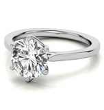 Round Cut Moissanite Solitaire Engagement Ring