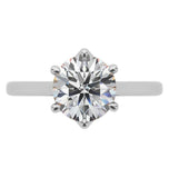 Round Cut Moissanite Solitaire Engagement Ring