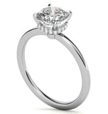 Cushion Cut Moissanite Hidden Halo Engagement Ring