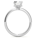 Cushion Cut Moissanite Hidden Halo Engagement Ring