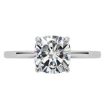 Cushion Cut Moissanite Hidden Halo Engagement Ring