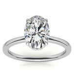 VVS1 Moissanite Oval Cut Hidden Halo Promise Ring