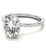 VVS1 Moissanite Oval Cut Hidden Halo Promise Ring