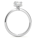 VVS1 Moissanite Oval Cut Hidden Halo Promise Ring