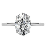 VVS1 Moissanite Oval Cut Hidden Halo Promise Ring