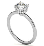 1.3CT Round Cut Moissanite Hidden Halo Wedding Ring