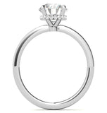 1.3CT Round Cut Moissanite Hidden Halo Wedding Ring