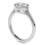 East To West Oval Cut Moissanite Engagement Ring