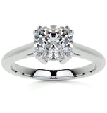 Cushion Cut Moissanite Diamond Solitaire Ring