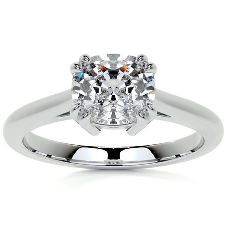 Cushion Cut Moissanite Diamond Solitaire Ring