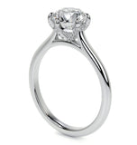 Hidden Halo Moissanite Round Cut Wedding Ring