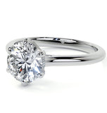 Hidden Halo Moissanite Round Cut Wedding Ring