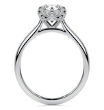 Hidden Halo Moissanite Round Cut Wedding Ring