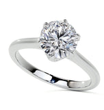 Hidden Halo Moissanite Round Cut Wedding Ring