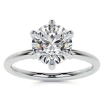 Round Cut Moissanite Hidden Halo Promise Ring