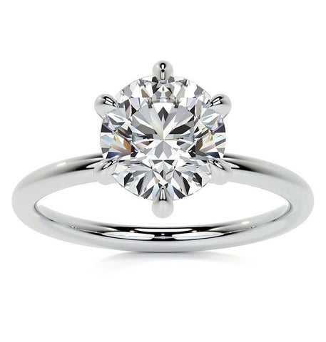 Round Cut Moissanite Hidden Halo Promise Ring