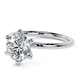 Round Cut Moissanite Hidden Halo Promise Ring