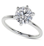 Round Cut Moissanite Hidden Halo Promise Ring