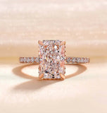 Radiant Cut Moissanite Hidden Halo Engagement Ring