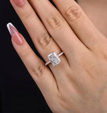 Radiant Cut Moissanite Hidden Halo Engagement Ring