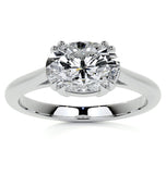 East To West Oval Cut Moissanite Engagement Ring