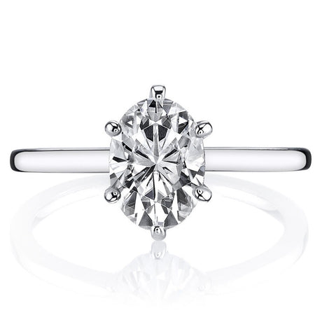 Oval Cut Moissanite Solitaire Engagement Ring