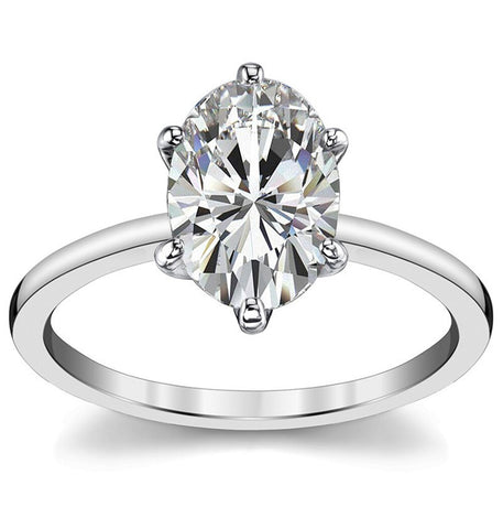 Oval Cut Moissanite Solitaire Engagement Ring