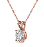 Basket Prong Moissanite Diamond Solitaire Pendant