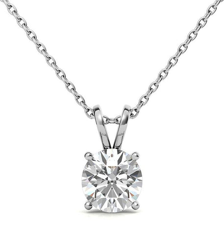 Basket Prong Moissanite Diamond Solitaire Pendant