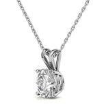 Basket Prong Moissanite Diamond Solitaire Pendant