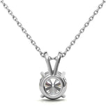 Basket Prong Moissanite Diamond Solitaire Pendant