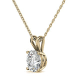 Basket Prong Moissanite Diamond Solitaire Pendant