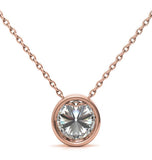 Round Brilliant Cut Bezel Set Solitaire Pendant