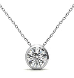 Round Brilliant Cut Bezel Set Solitaire Pendant