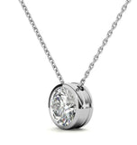 Round Brilliant Cut Bezel Set Solitaire Pendant