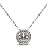 Round Brilliant Cut Bezel Set Solitaire Pendant