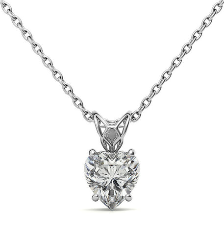 Heart Cut Moissanite Solitaire Pendant For Women