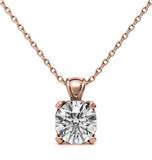 Round Cut Moissanite Heart Prong Solitaire Pendant