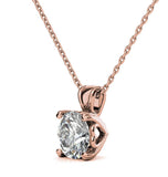 Solitaire Moissanite Round Cut Heart Prong Pendant