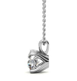 Solitaire Moissanite Round Cut Heart Prong Pendant