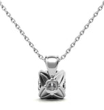 Solitaire Moissanite Round Cut Heart Prong Pendant