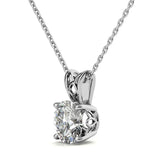 Round Cut Solitaire Moissanite Diamond Pendant