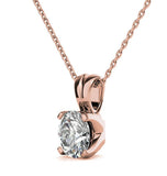 Moissanite Diamond Round Cut Solitaire Pendant For Her