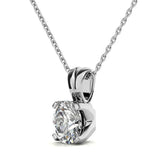 Moissanite Diamond Round Cut Solitaire Pendant For Her