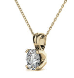 Moissanite Diamond Round Cut Solitaire Pendant For Her